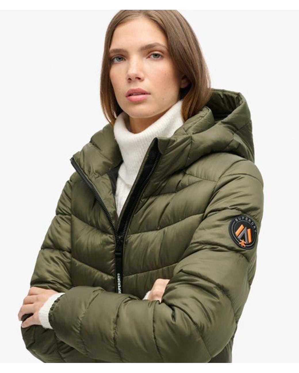 Superdry Green & Co Hooded Fuji Mid Padded Jacket