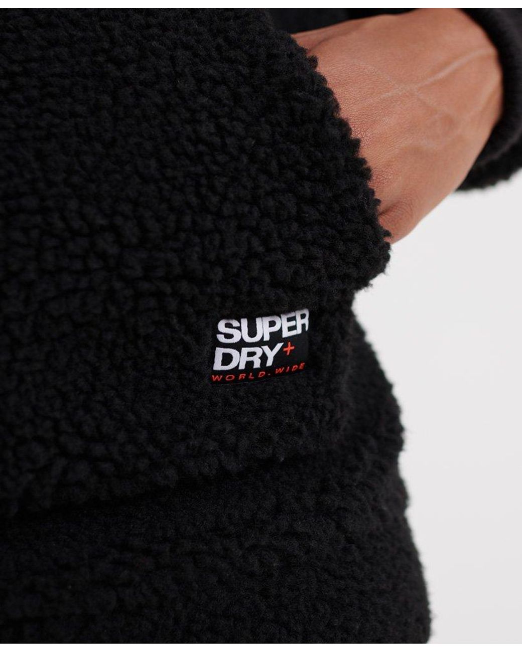 Superdry Sherpa Worldwide Stealth Half Zip Hoodie Black for Men Lyst