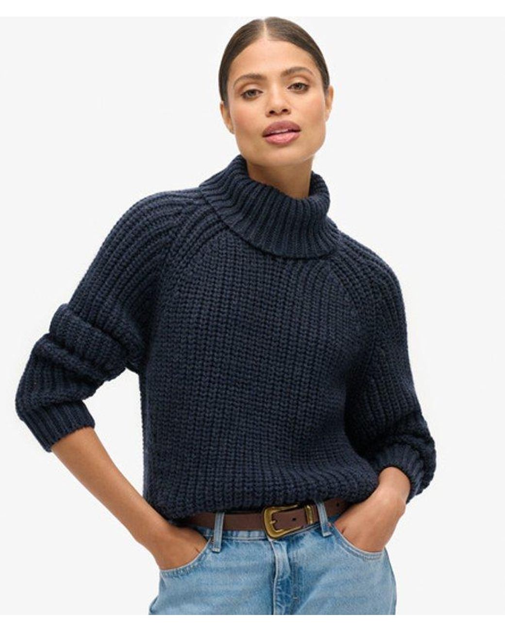 Superdry Blue & Co Slouchy Stitch Roll Neck Knit
