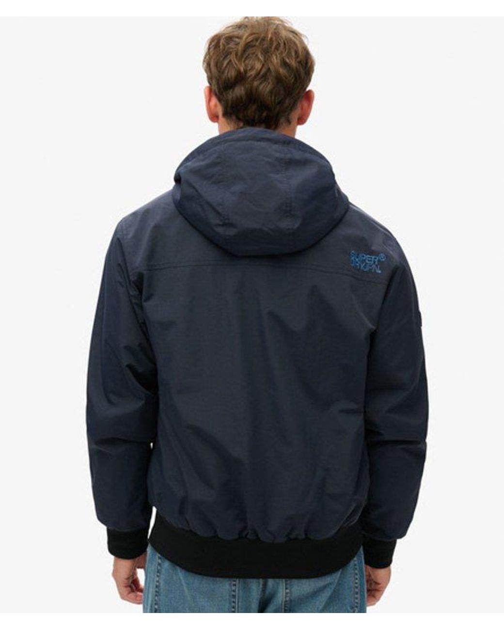 Superdry Blue & Co Surplus Nylon Hooded Bomber Jacket for men