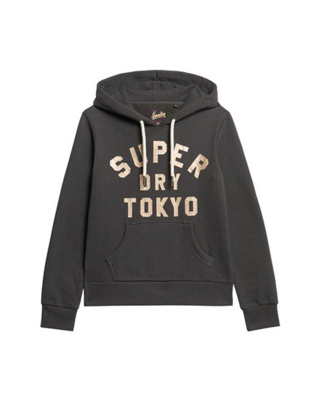Superdry Black & Co Glitter Graphic Logo Hoodie