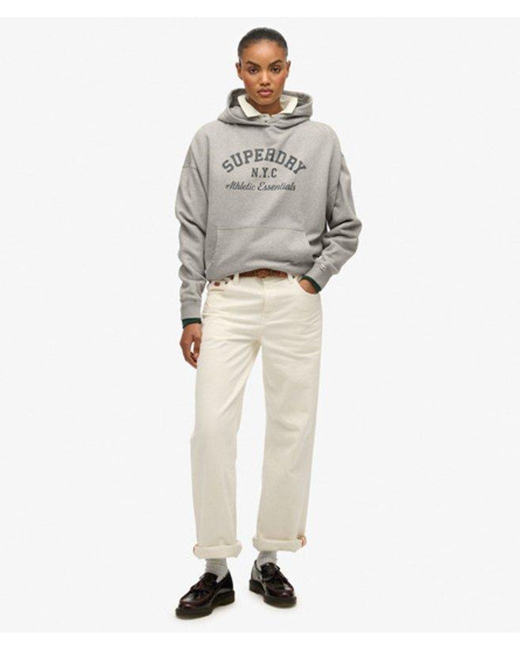 Superdry Gray & Co Athletic Essentials Relaxed Hoodie