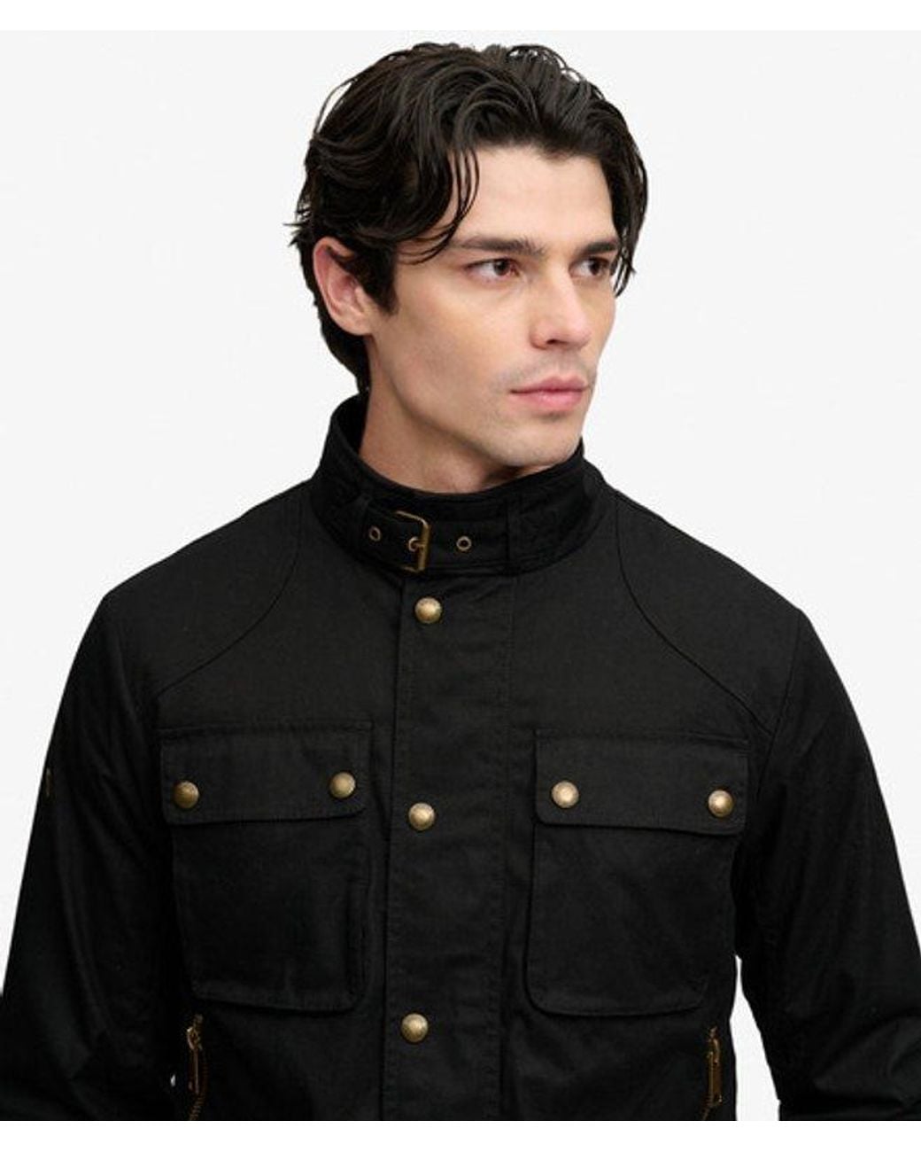 Superdry Wax Cropped Racer Jacket in het Black voor heren