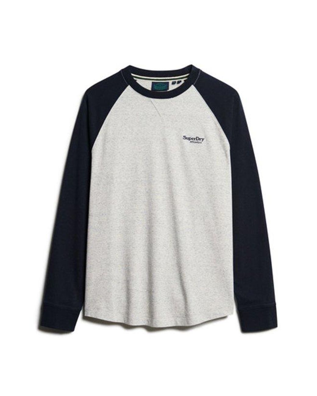 Superdry Black & Co Essential Logo Baseball Long Sleeve Top for men