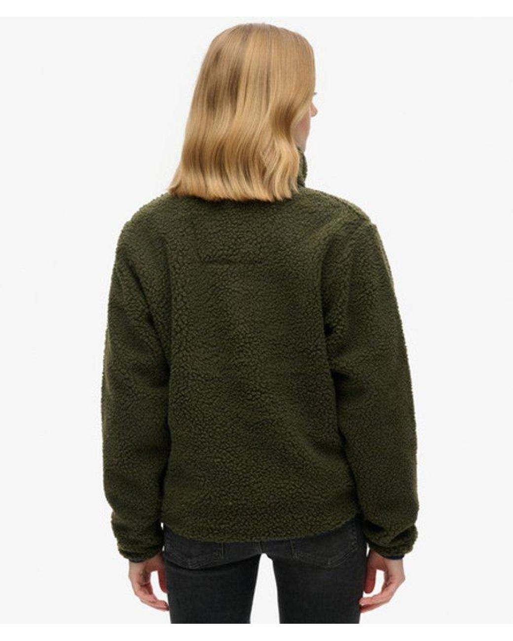 Superdry Green & Co Vintage Retro Half Zip Fleece Jumper