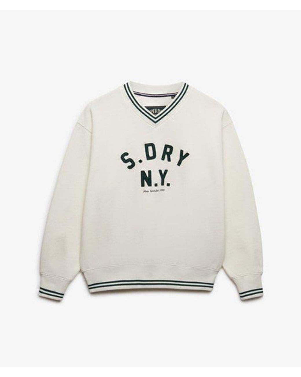 Superdry Natural & Co Country Club Applique V Neck Sweatshirt