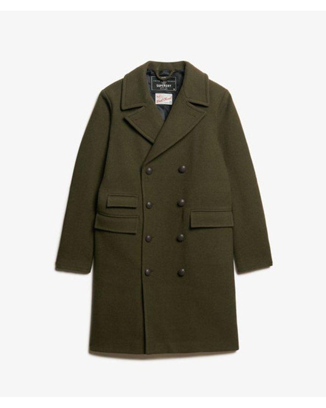 Superdry Green & Co The Merchant Store - Wool Long Coat for men