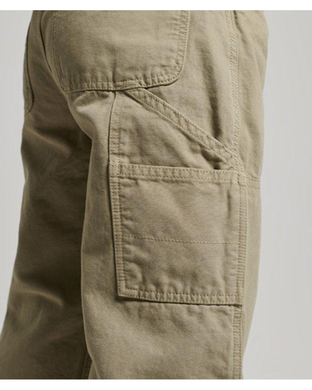 Superdry Natural Ladies Striped Organic Cotton Vintage Wide Carpenter Pants