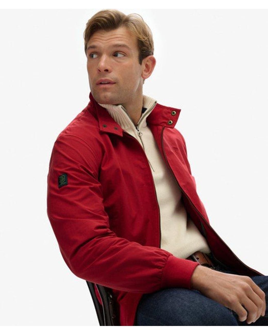 Superdry Red Classic Harrington Jacket for men