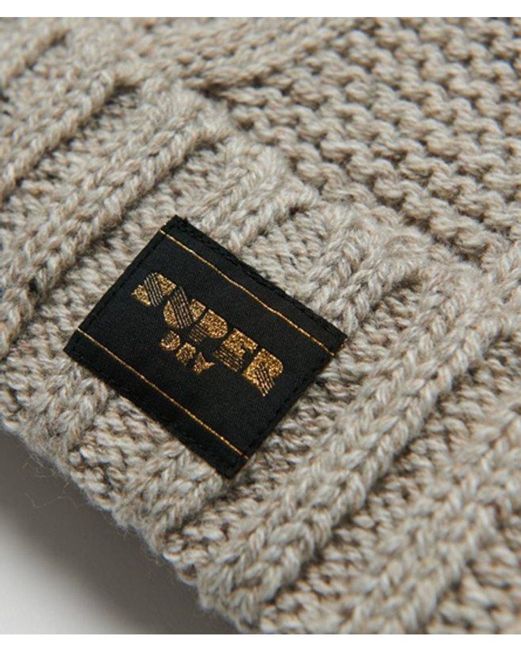 Superdry Gray & Co Cable Knit Beanie Hat