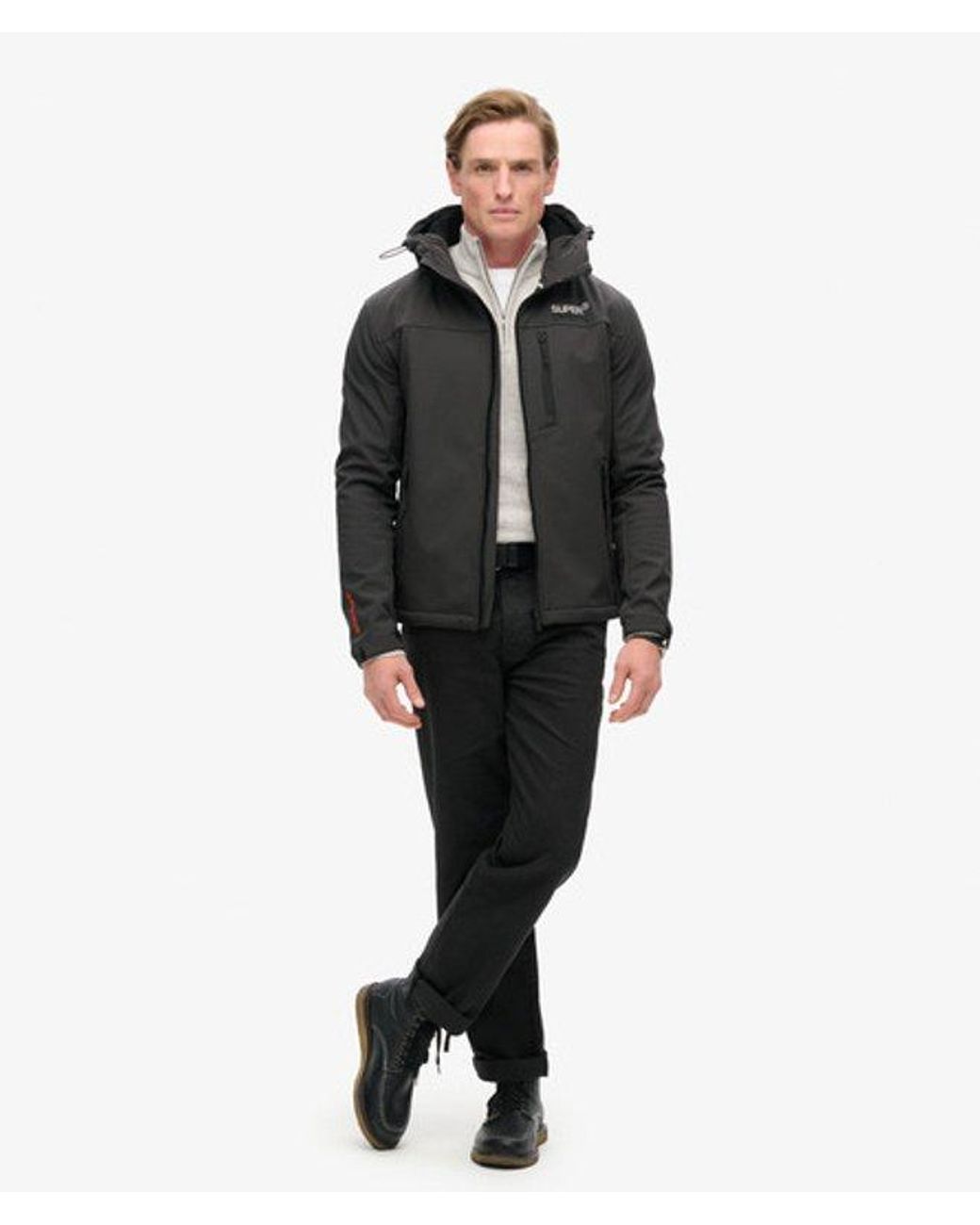 Superdry Black & Co Hooded Ripstop Softshell Trekker Jacket for men