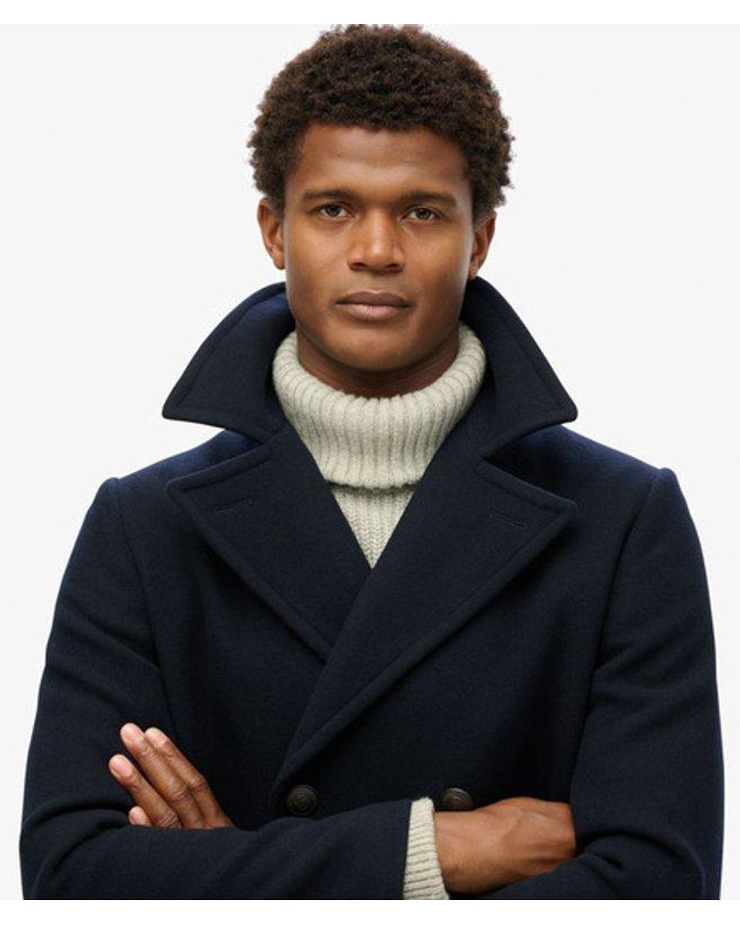 Superdry Blue & Co The Merchant Store - Wool Long Coat for men