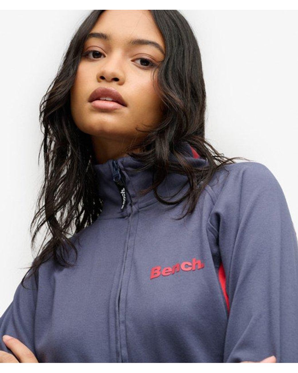 Superdry Blue Bench X & Co Bench High Neck Contrast Track Top