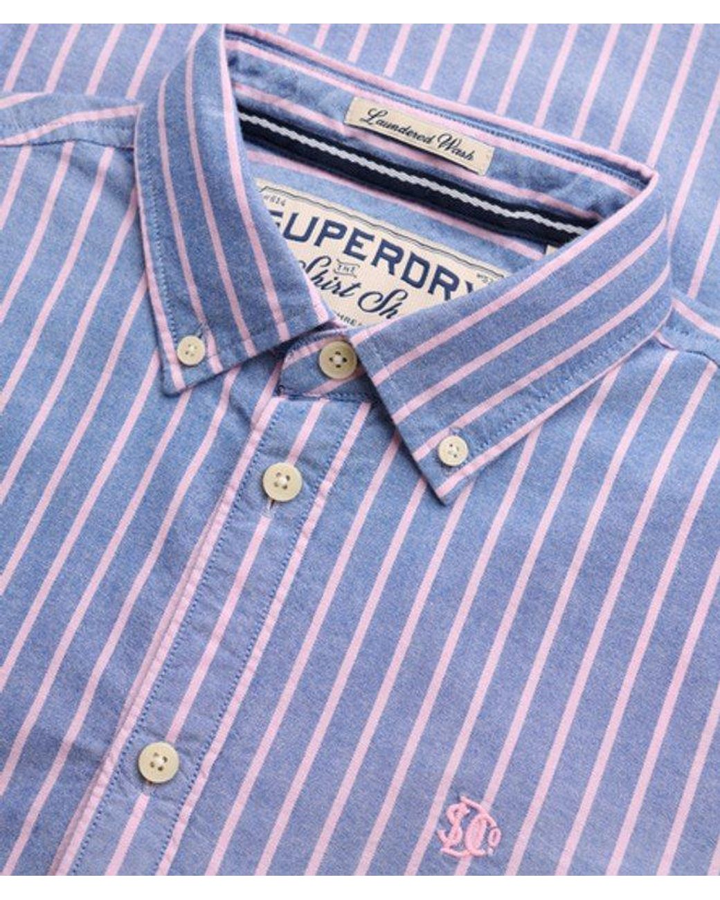 Superdry Blue & Co Slim Oxford Button Down Long Sleeve Shirt