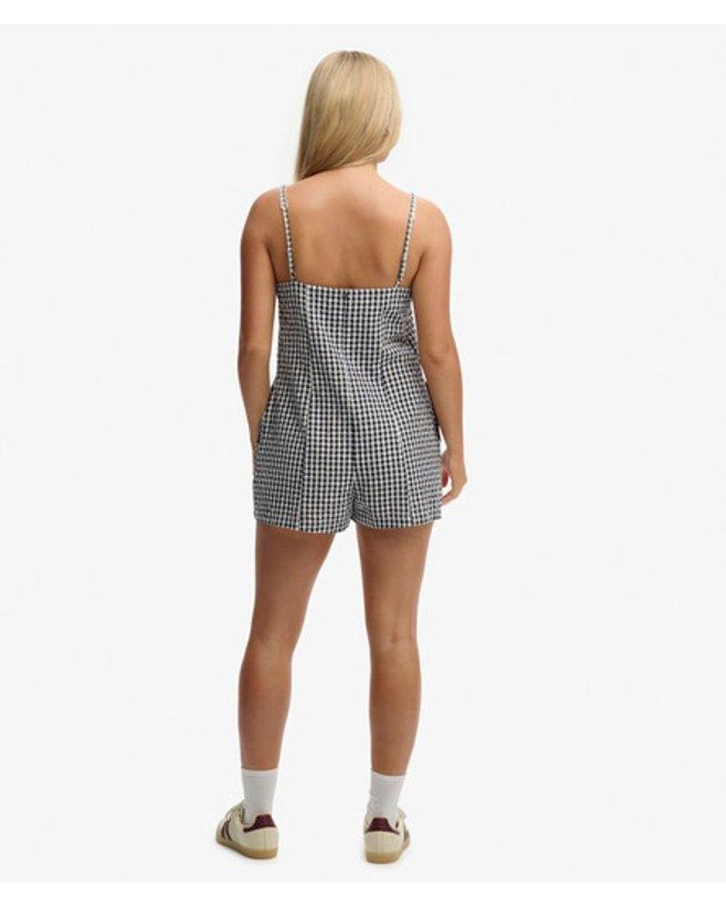 Superdry Blue & Co Gingham Cami Playsuit