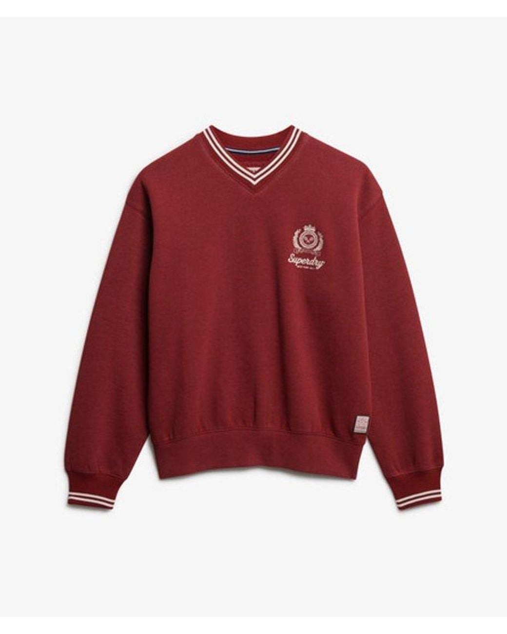 Superdry Red & Co Country Club V-neck Sweatshirt