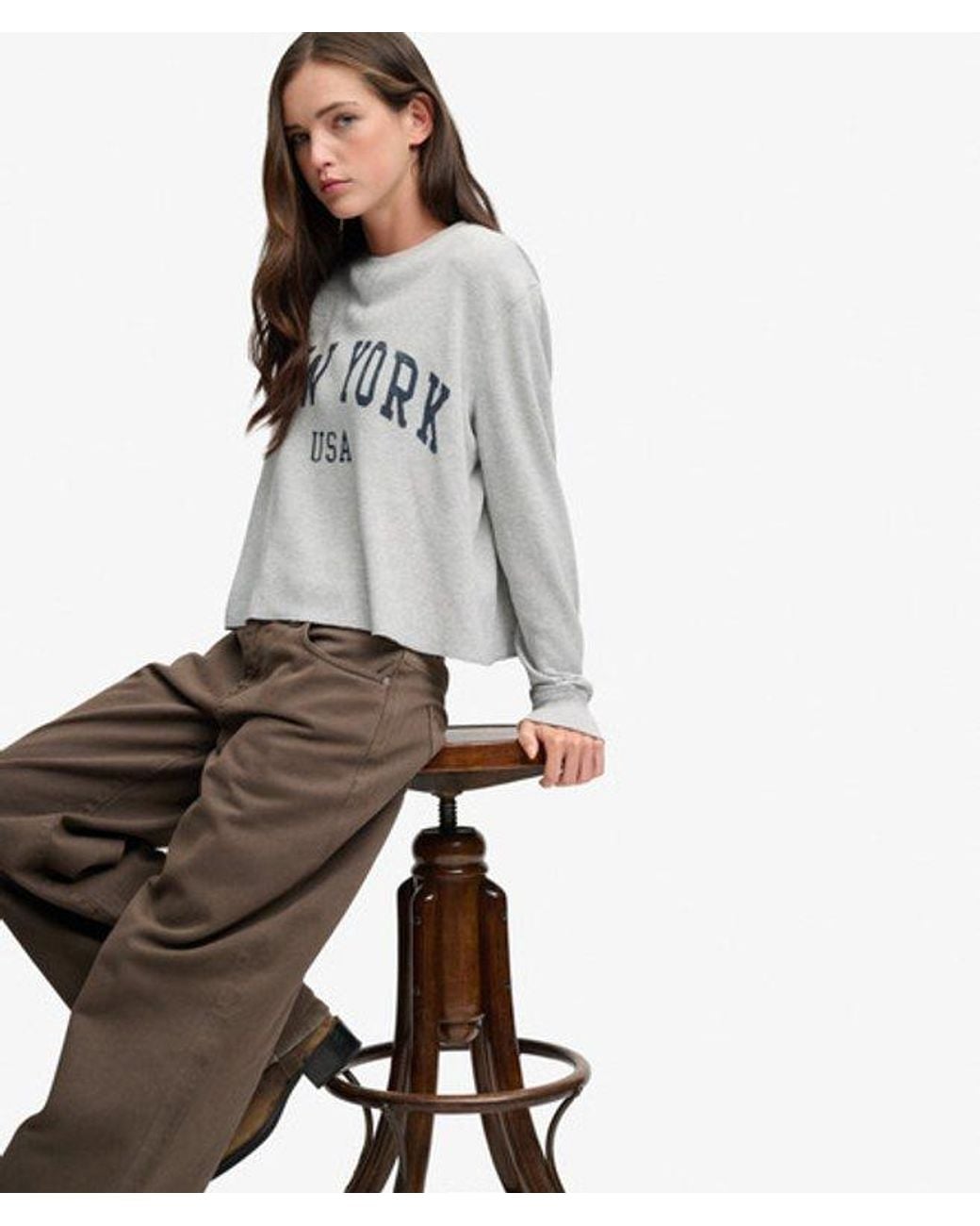 Superdry White & Co Athletic Essential Graphic Long Sleeve Top