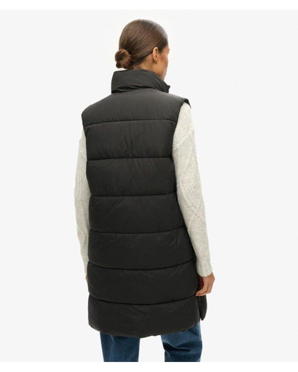 Superdry Black & Co Classic Quilted Long Gilet