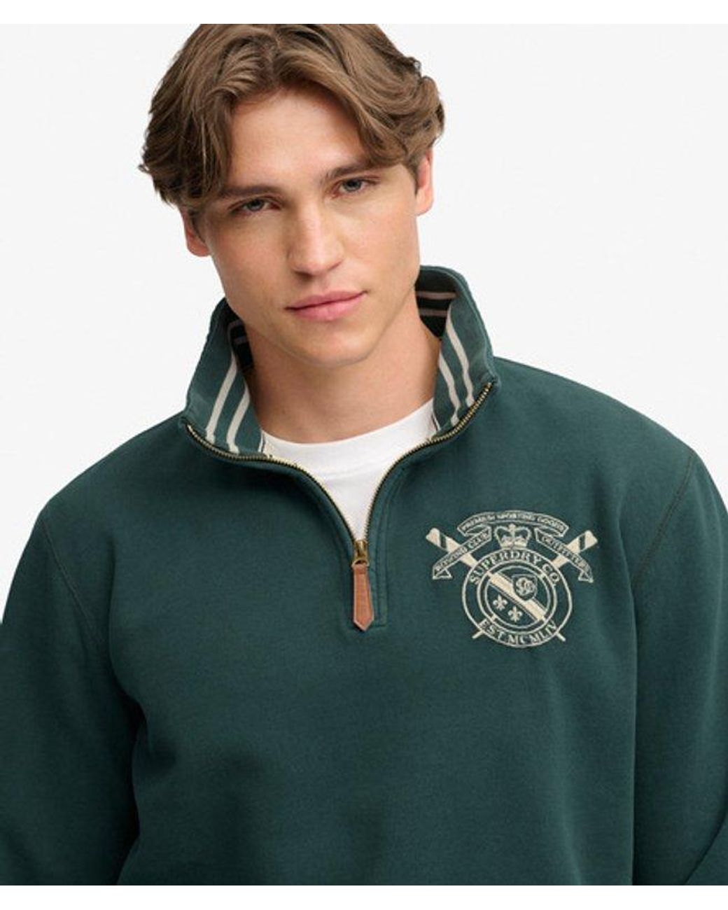 Superdry Green & Co Gothic Varsity Half Zip Sweatshirt for men