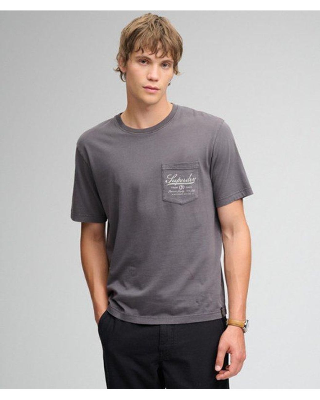 Superdry Gray Trade Loose T-Shirt for men