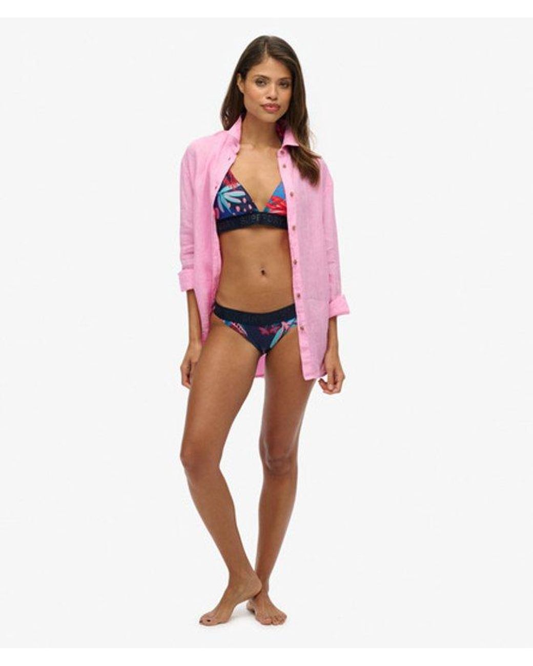Superdry Red & Co Logo Classic Bikini Bottoms
