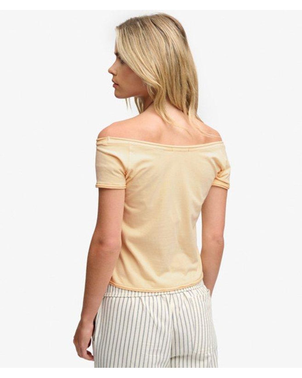 Superdry Natural & Co Bardot Short Sleeve Off Shoulder Top