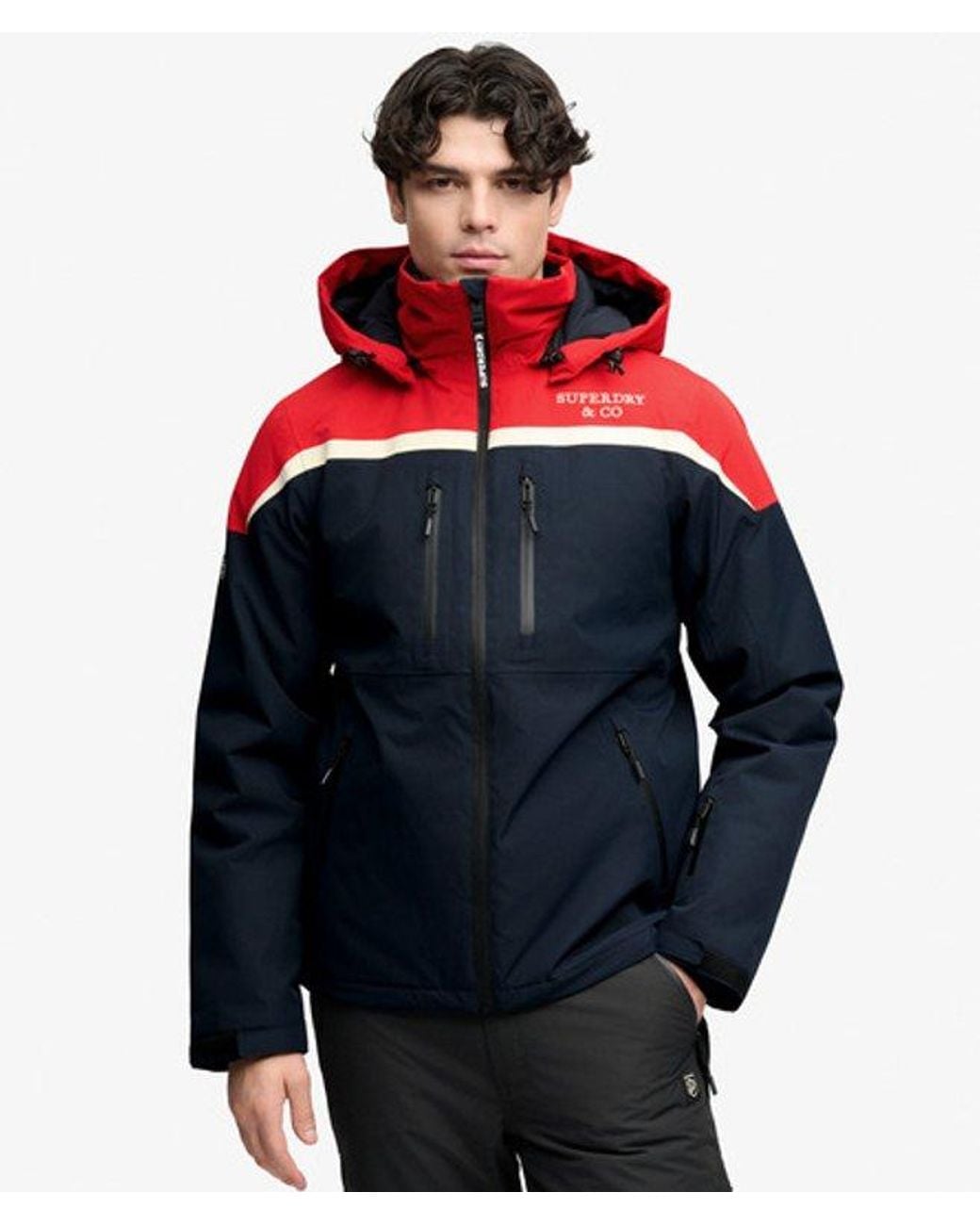 Superdry Red & Co Hooded Ski Shell Jacket for men