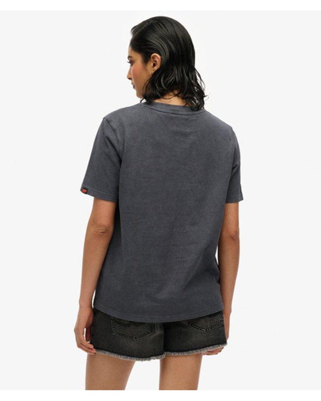 Superdry Blue Biker Rock Graphic Relaxed T-Shirt