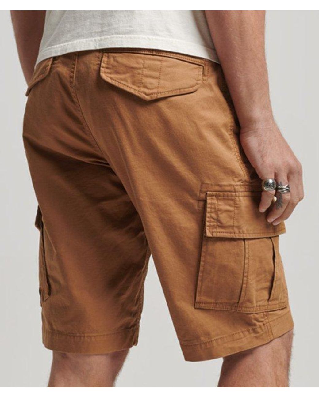 Superdry Organic Cotton Core Cargo Shorts Brown for men