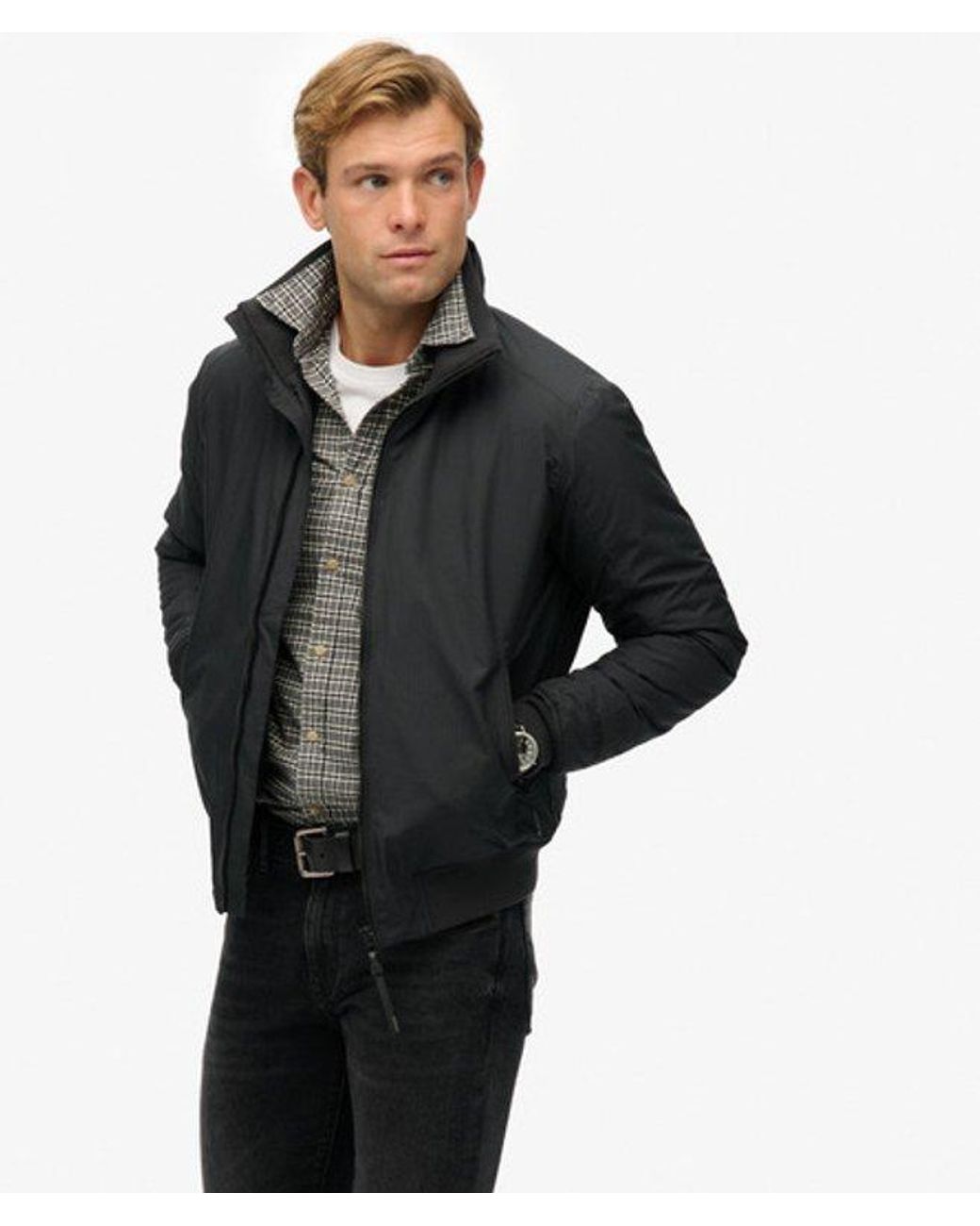 Superdry Black City Harrington Jacket for men