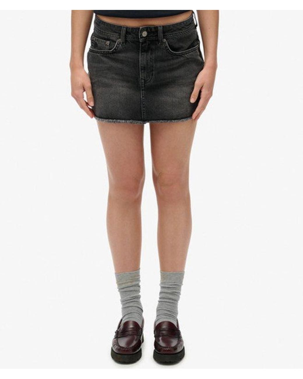 Superdry Black & Co Denim Mini Skirt
