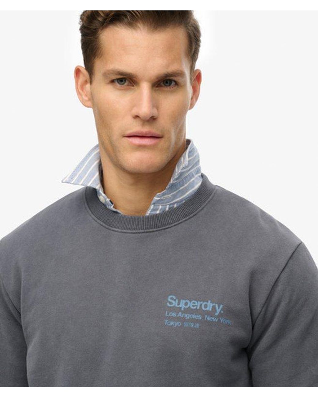 Superdry Gray & Co Core Logo City Crew Sweatshirt for men