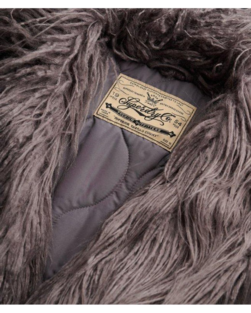 Superdry Gray Long Afghan Coat