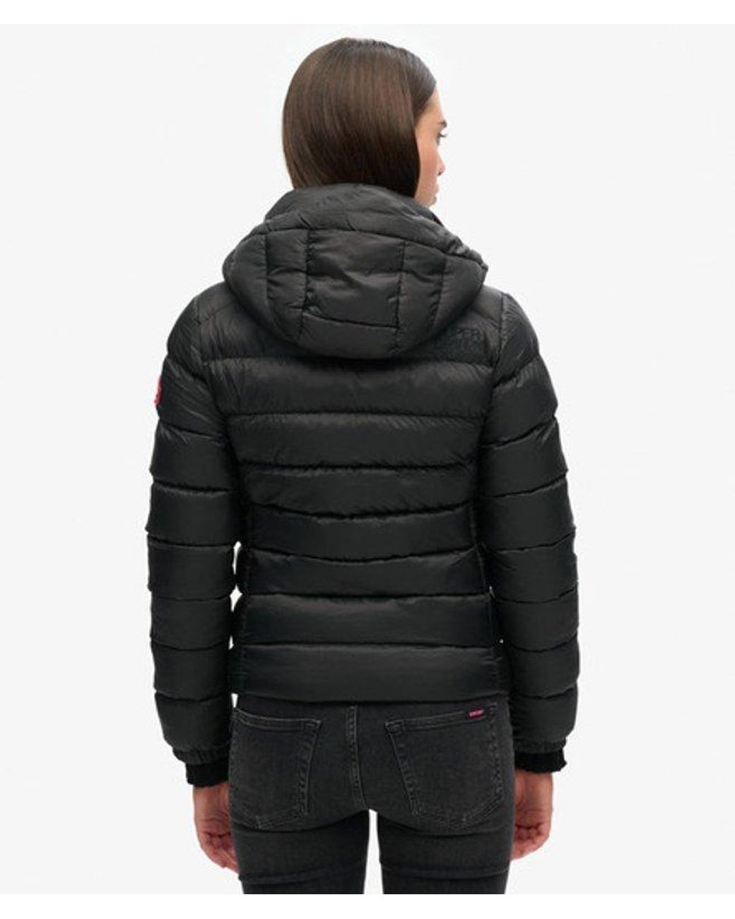 Superdry Black & Co Slim Fit Embroidered Logo Hooded Fuji Padded Jacket