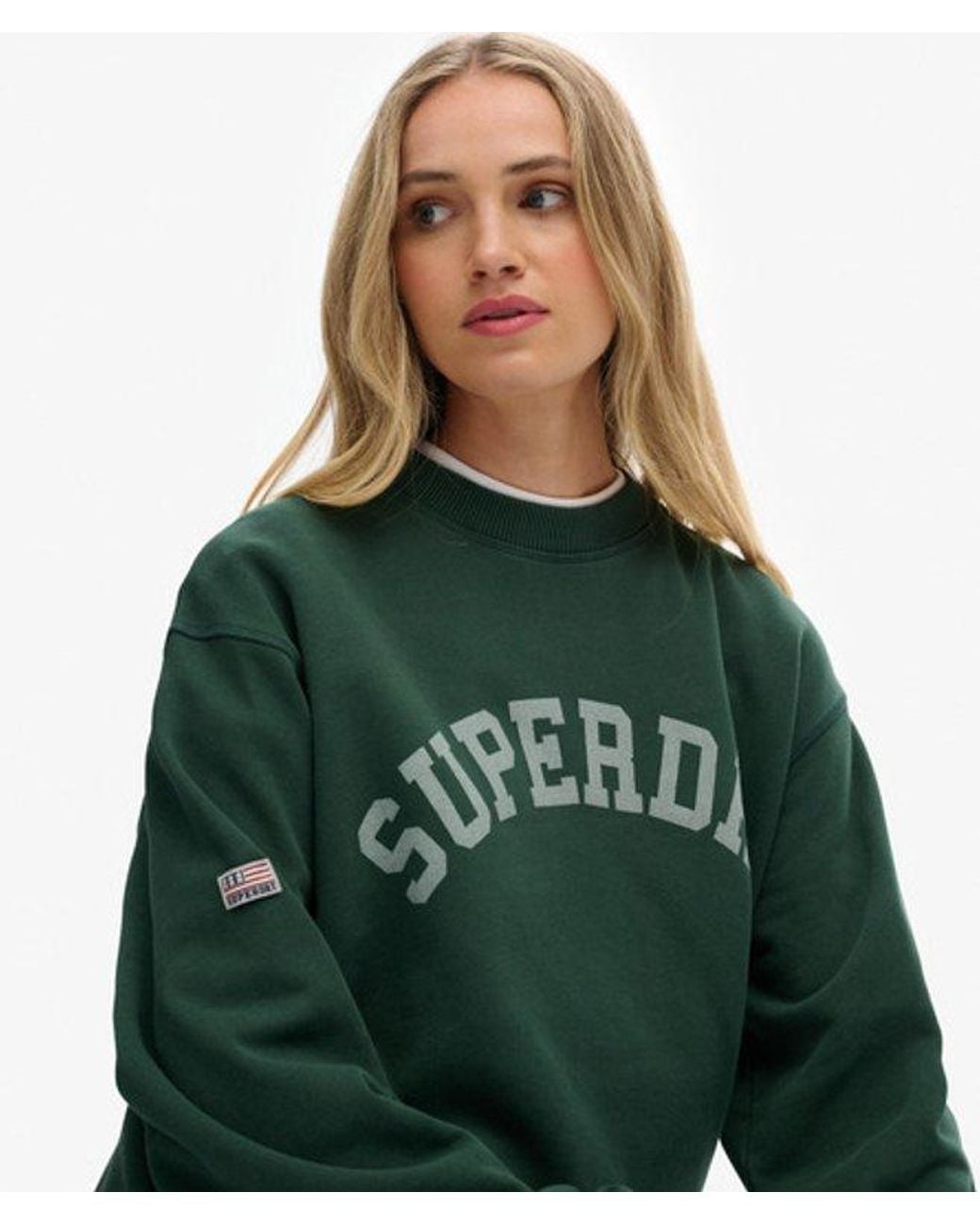 Superdry Green & Co Athletic Essentials Slouchy Crew Sweatshirt