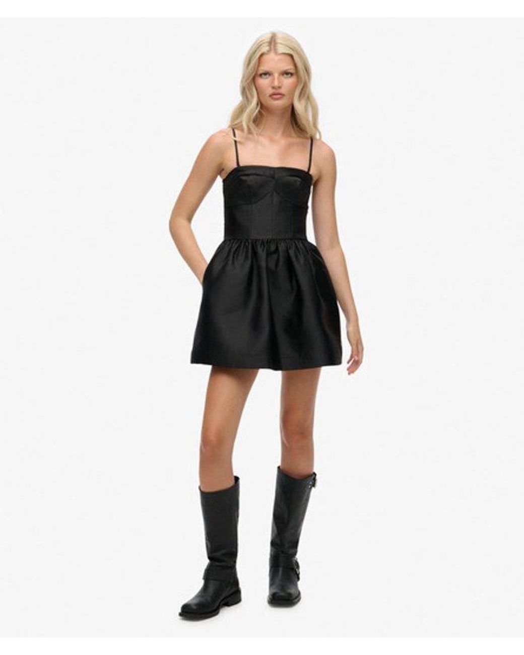 Superdry Corset Cami Mini Jurk in het Black