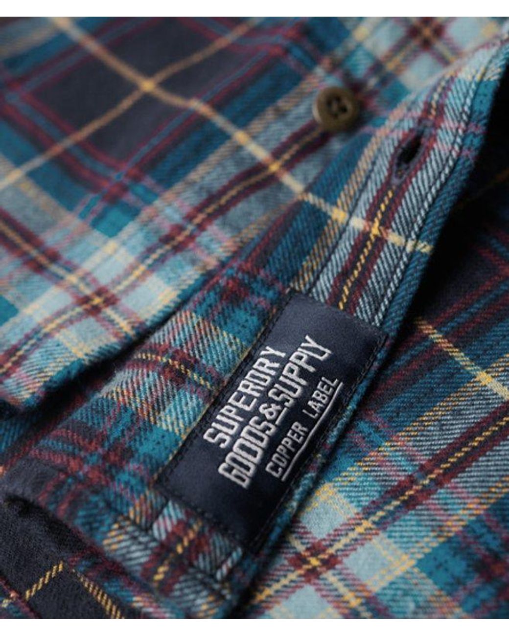 Superdry Blue & Co Long Sleeve Cotton Lumberjack Shirt for men