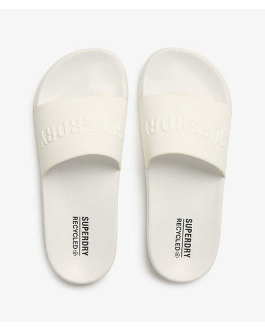 Superdry White & Co Classic Code Logo Pool Sliders