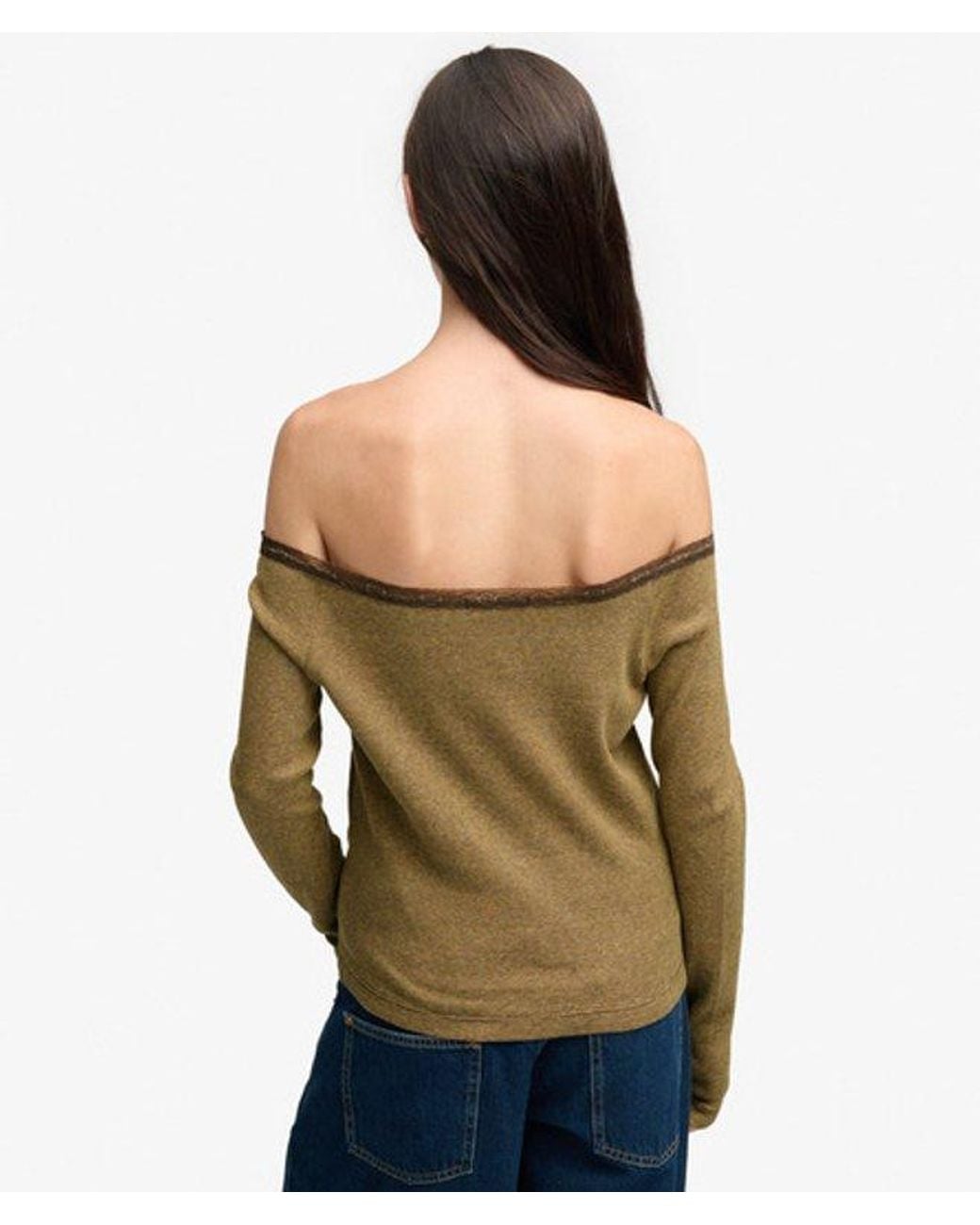 Superdry Yellow & Co Athletic Essentials Lace Long Sleeve Top