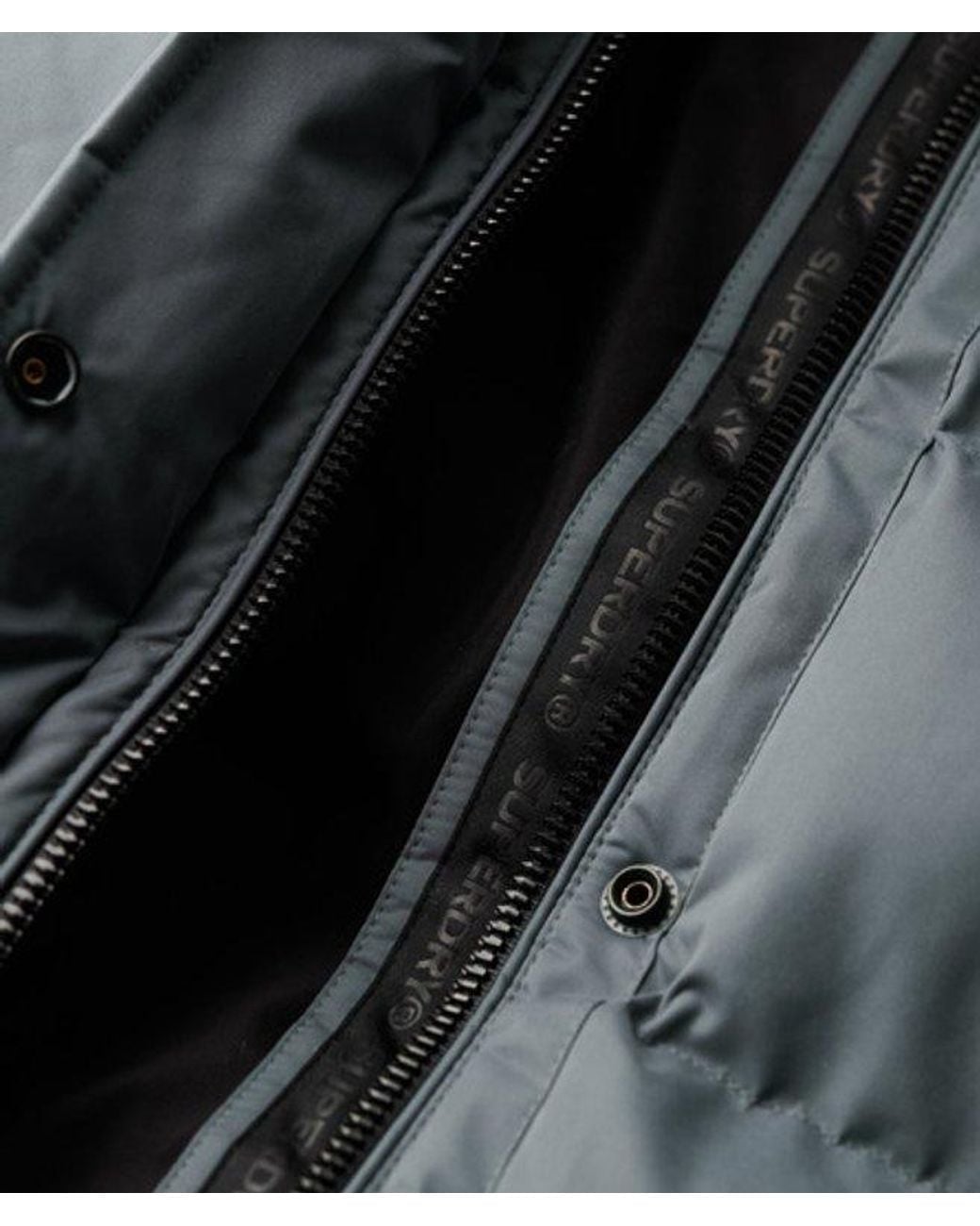 Superdry Gray & Co Microfibre Long Puffer Coat
