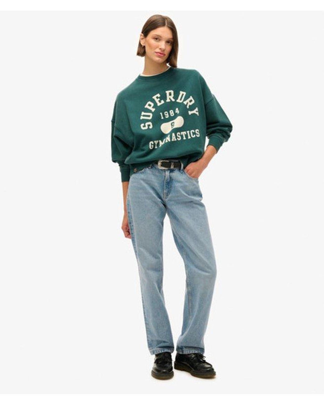 Superdry Green & Co Athletic Essentials Oversized Printed Sweatshirt