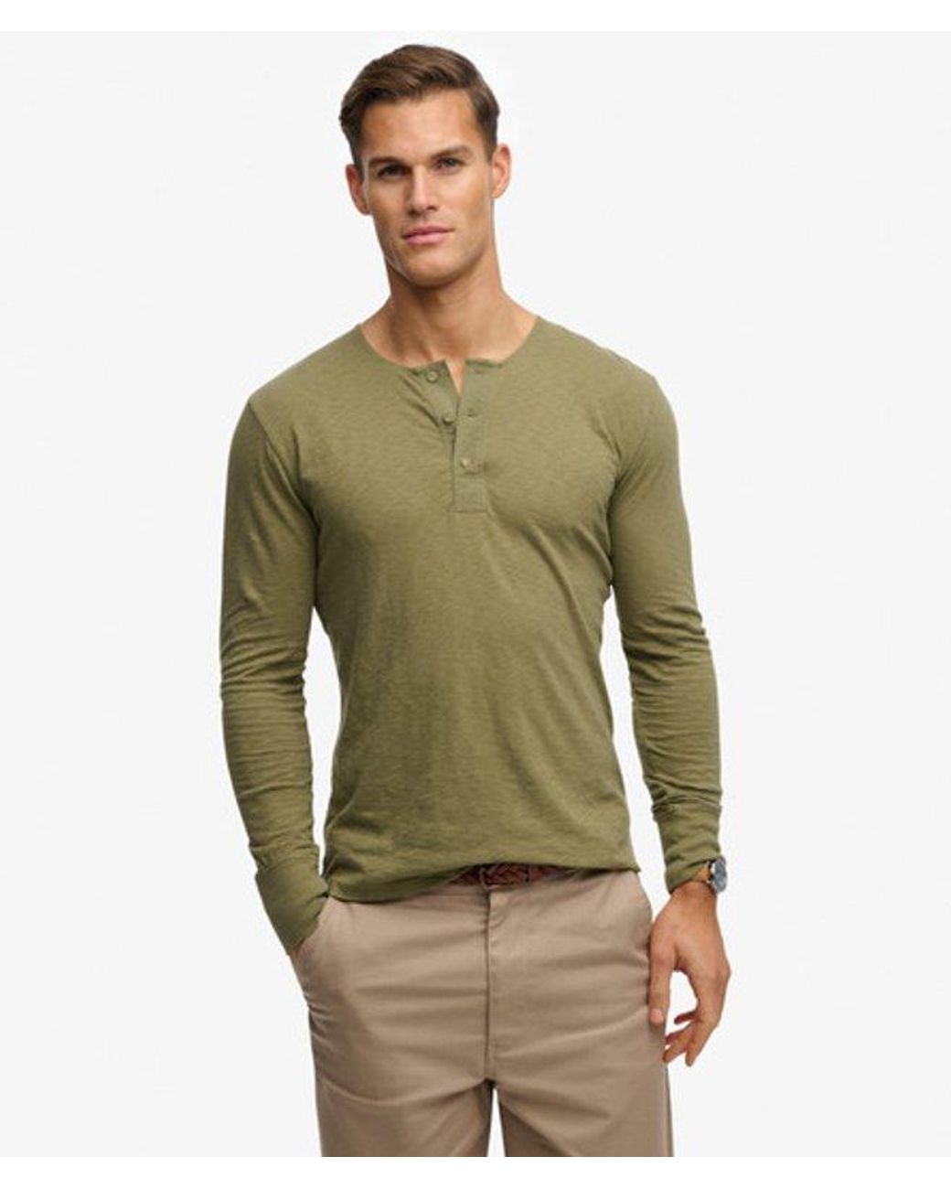 Superdry Green & Co The Merchant Store - Henley Lightweight Top for men