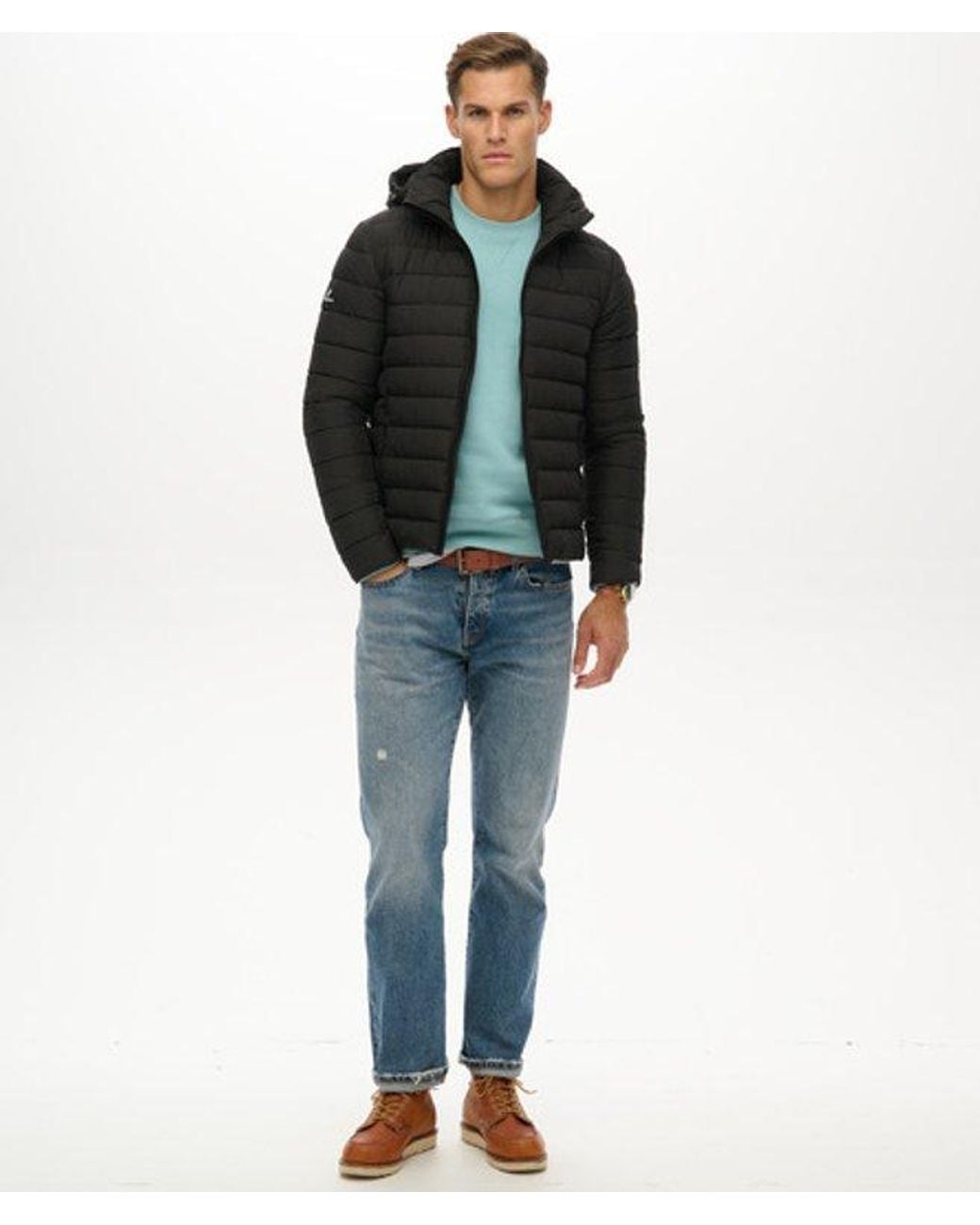 Superdry Black Hooded Fuji Jacket for men