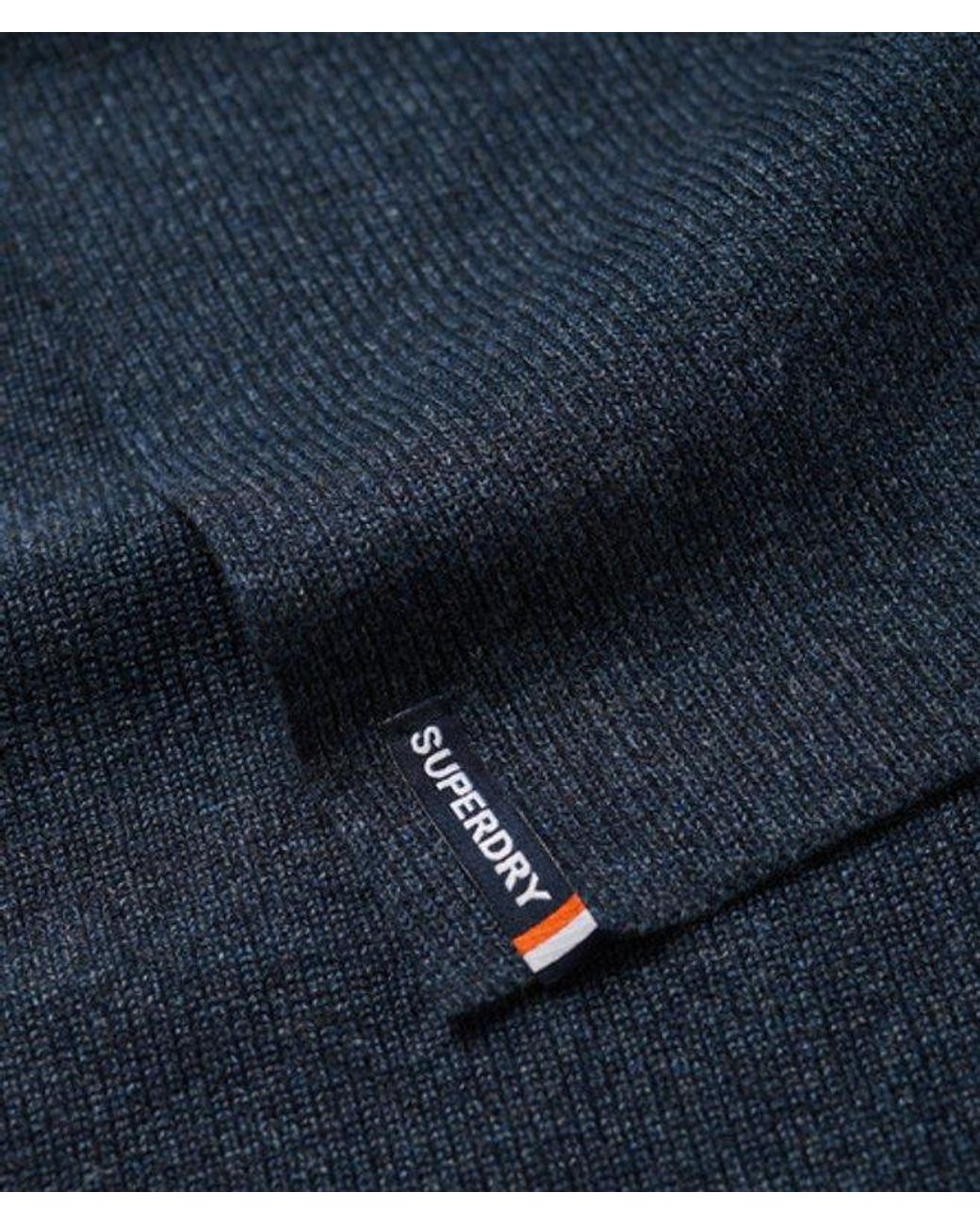 Superdry Blue Essential Logo Knitted Scarf