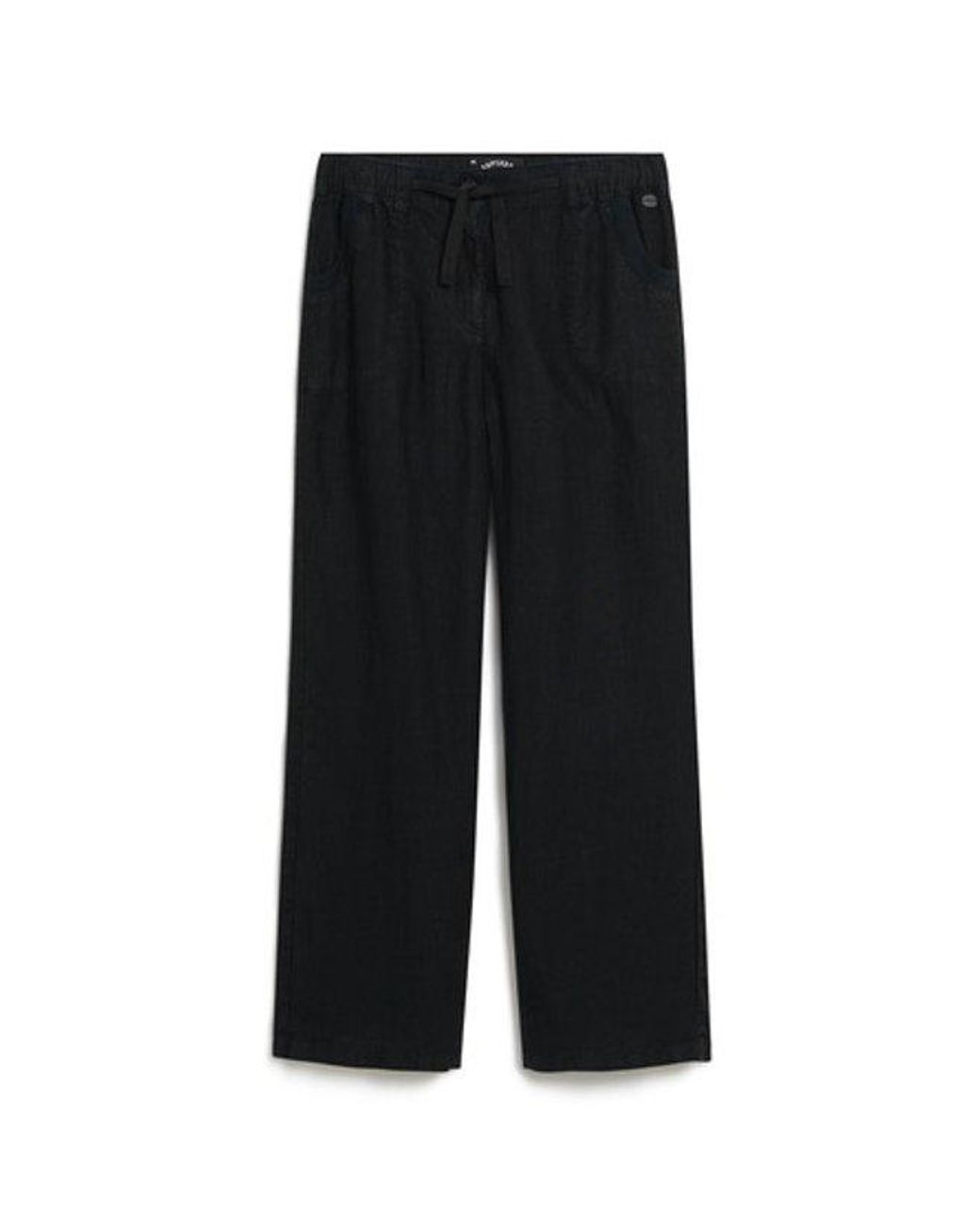 Superdry Black Linen Low Rise Pants