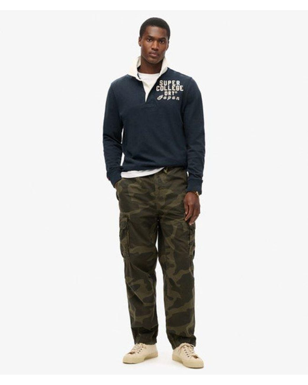Superdry Blue baggy Parachute Pants for men