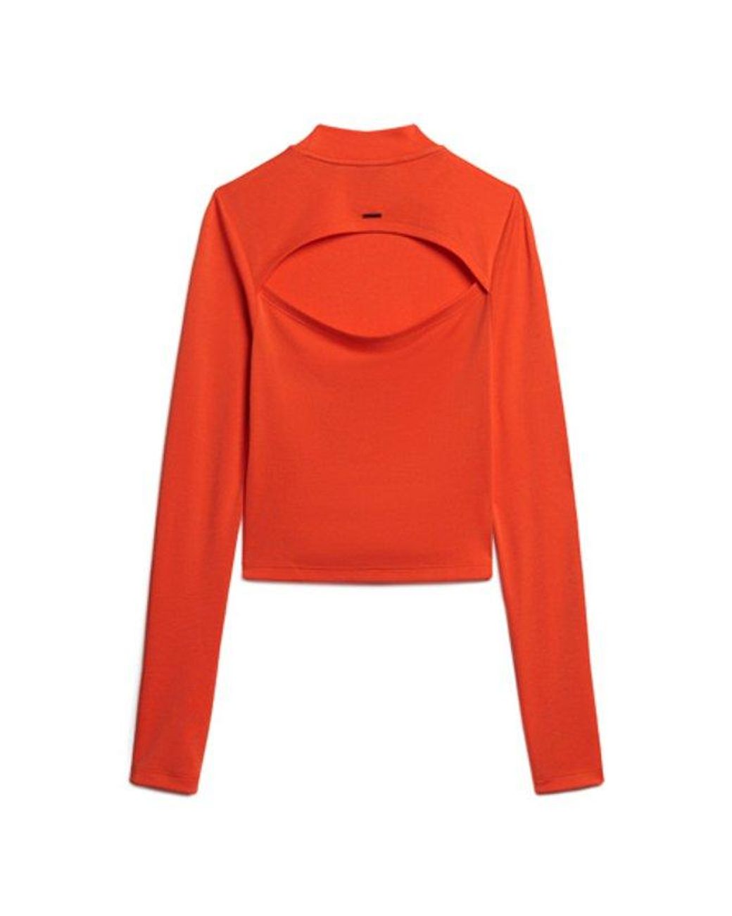 Superdry Red & Co Long Sleeve Open Back Top
