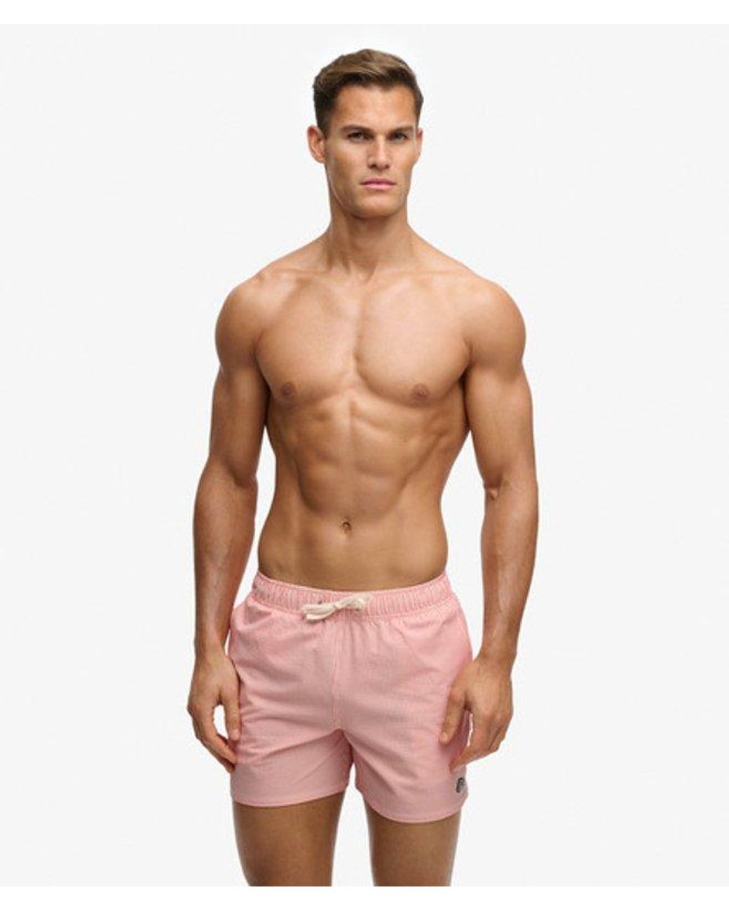 Superdry Pink & Co Seer Sucker 15-inch Swim Shorts for men