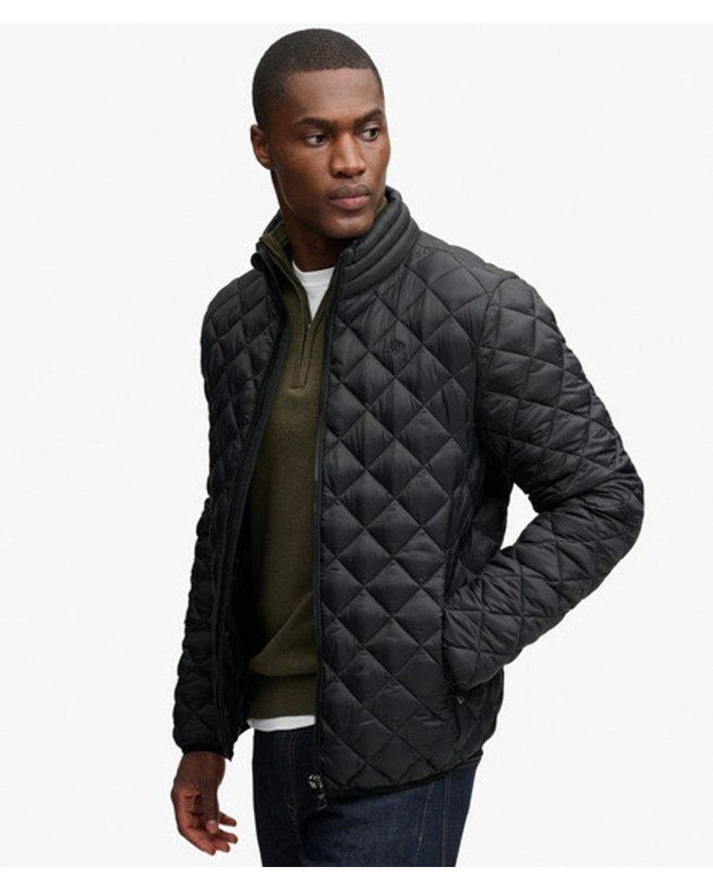 Superdry Black & Co Diamond Quilt Fuji Jacket for men