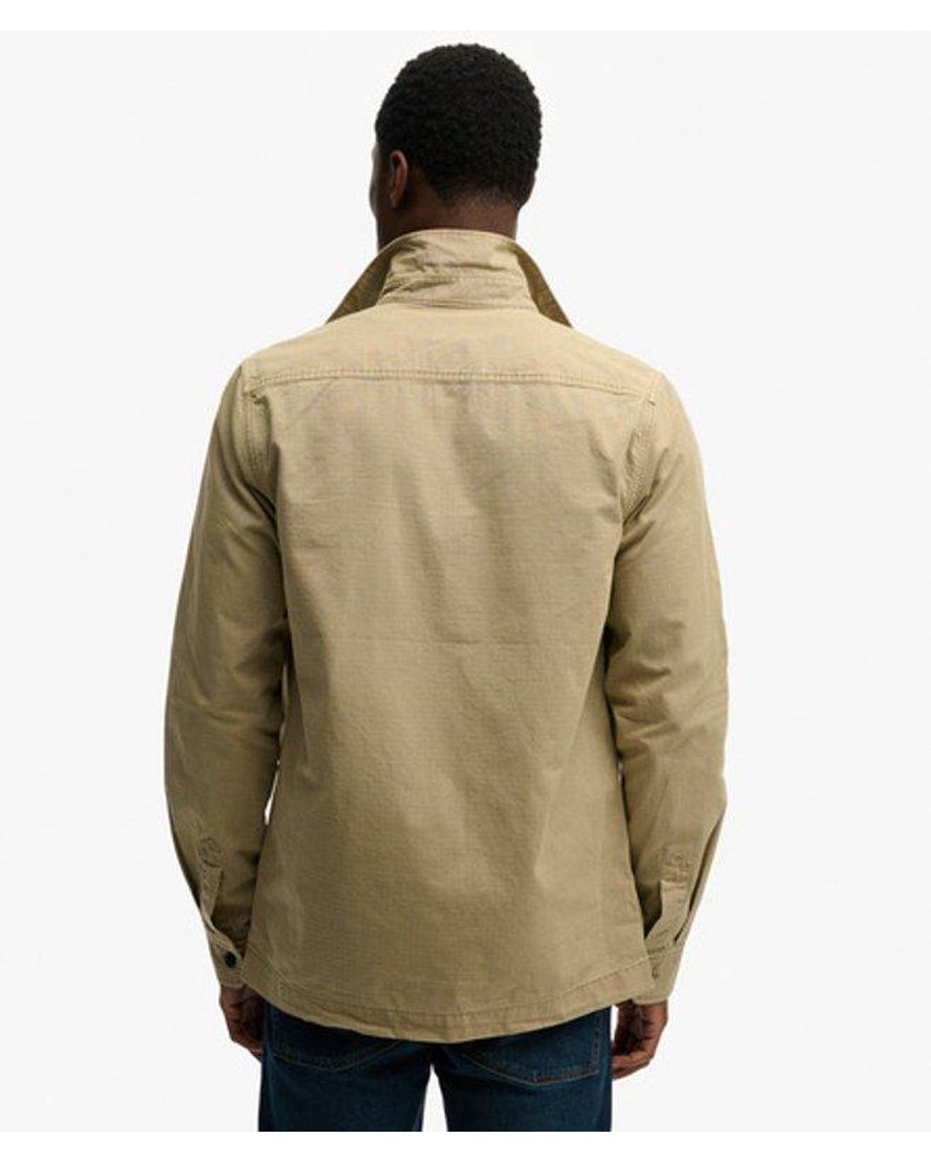 Superdry Military Overhemd Met Lange Mouwen in het Natural voor heren